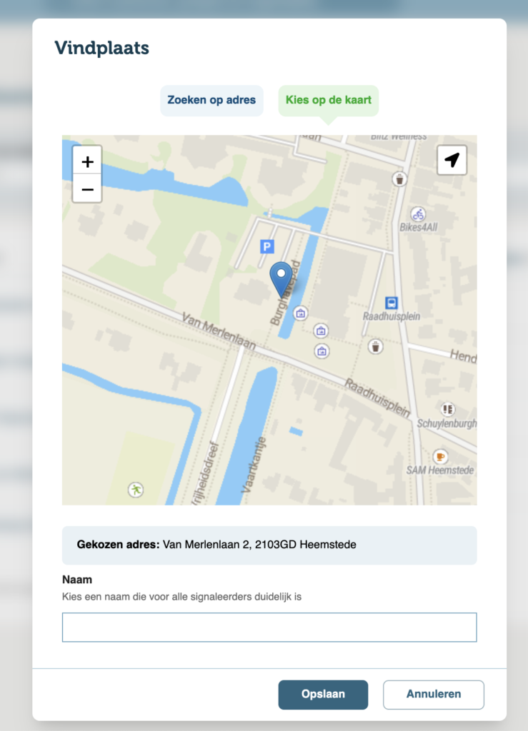 Vindplaats overzicht